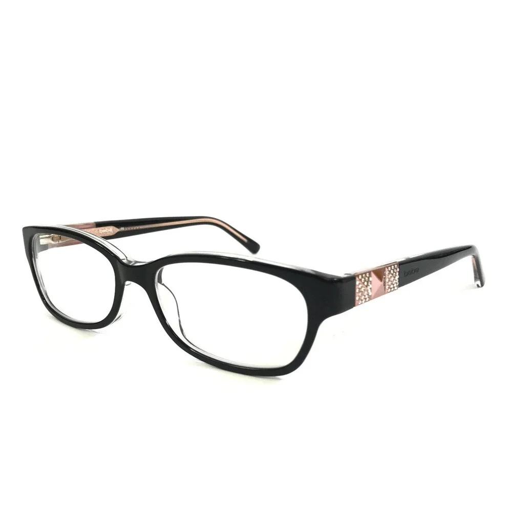 Bebe Eyeglasses Frames LADY VEGAS BB5082 001 JET Black Clear Crystals 52-16-135